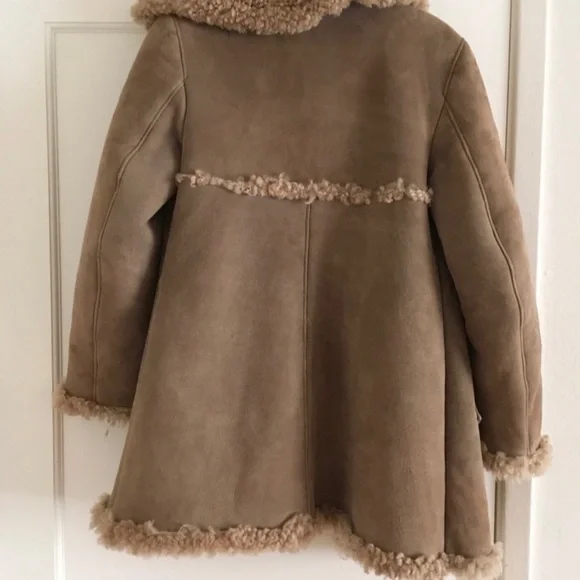 Women's Tan Shearling Coat - Picture 4 of 4
